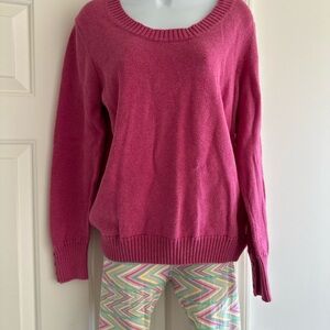 Sonoma Pink Crew Neck Sweater with Long Sleeves
